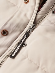 Superdry Grey Everest Faux Fur Puffer Gilet - Image 7 of 7