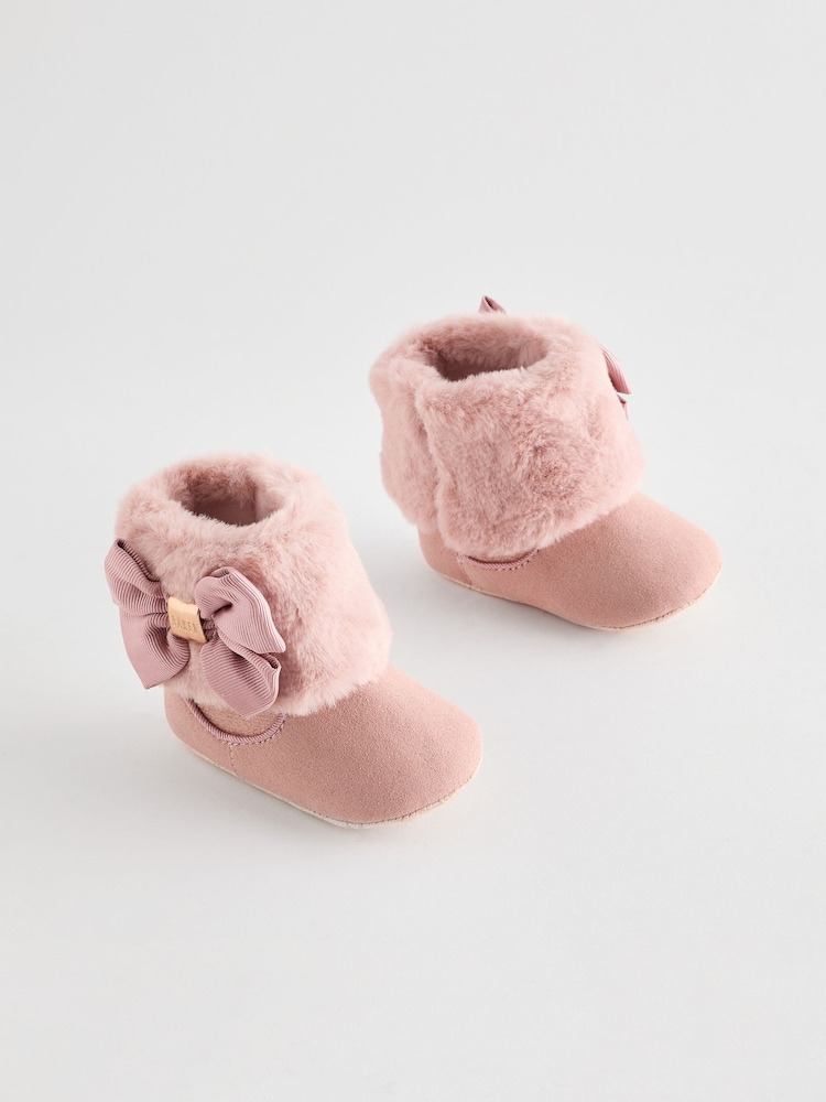 Baker by Ted Baker Baby Girls Faux Fur Trim Padders Boots - Image 1 of 6