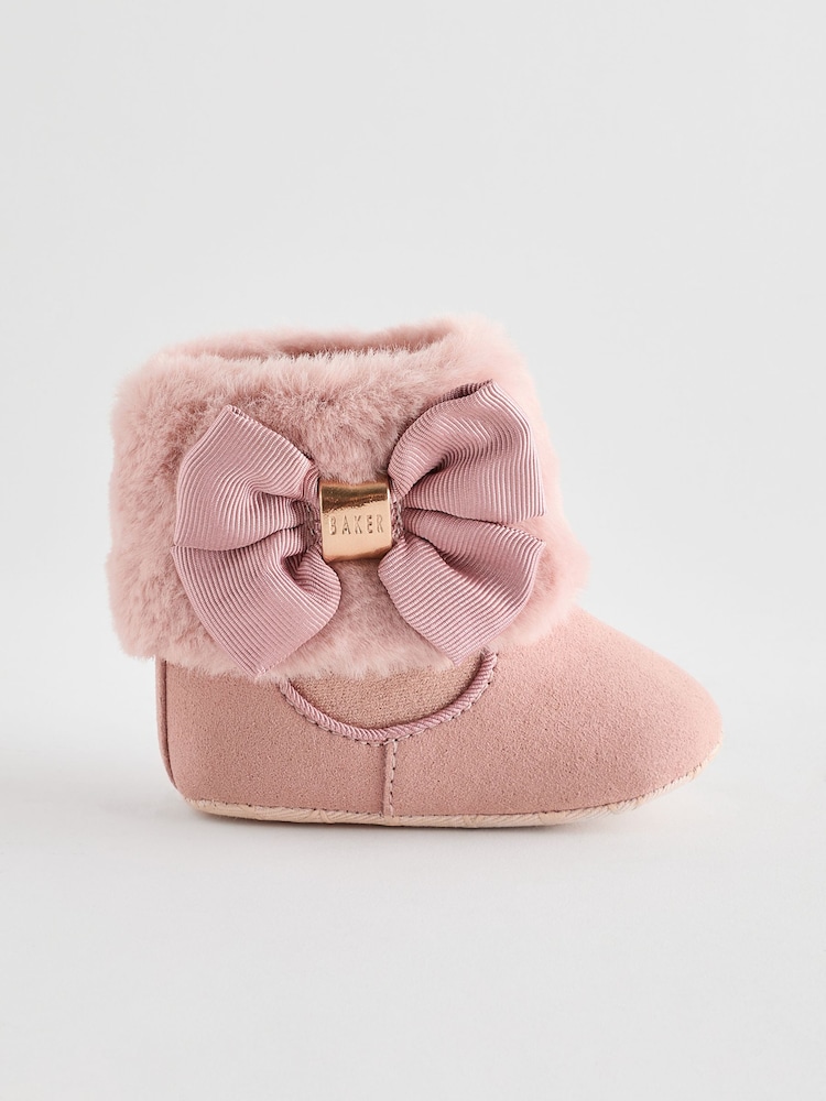 Baker by Ted Baker Baby Girls Faux Fur Trim Padders Boots - Image 2 of 6