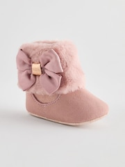 Baker by Ted Baker Baby Girls Faux Fur Trim Padders Boots - Image 3 of 6