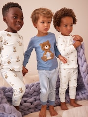 Ours bleu clair - Long Sleeve Pyjamas Set 3 Pack (9mths-6yrs) - Image 1 de 11