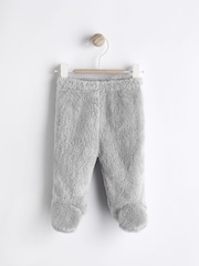 Grey Baby Cosy Bear Fleece Leggings - Image 1 of 4