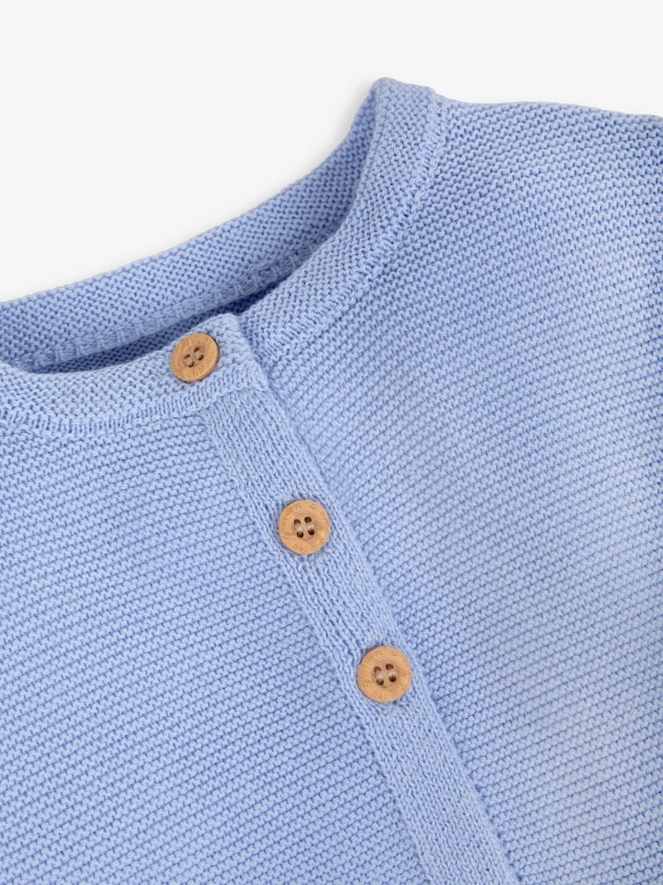JoJo Maman Bébé Blue Cotton Cardigan - Image 4 of 4