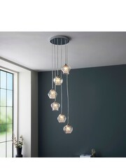 Gallery Home Chrome Digby 6 Bulb Pendant Ceiling Light - Image 1 of 3