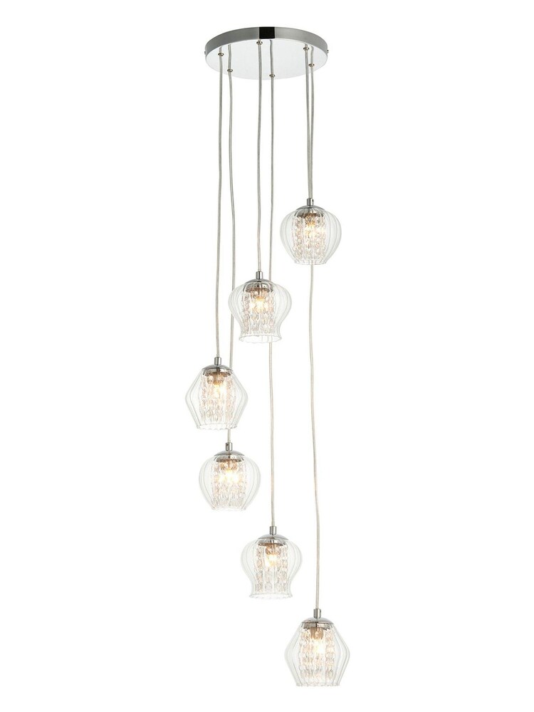 Gallery Home Chrome Digby 6 Bulb Pendant Ceiling Light - Image 3 of 3