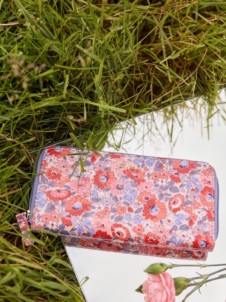 Cath Kidston Pink Ditsy Floral Continental Zip Card and Coin Wallet - Image 2 of 8