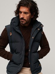 Superdry Blue Everest Hooded Puffer Gilet - Image 3 of 4