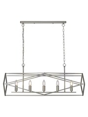 Searchlight Silver Hibiscus Satin Silver 5Lt Pendant Ceiling Light - Image 2 of 3