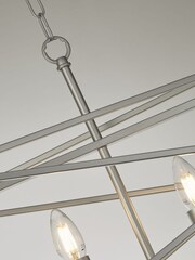 Searchlight Silver Hibiscus Satin Silver 5Lt Pendant Ceiling Light - Image 3 of 3
