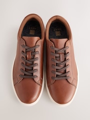 Tan Brown Leather Trainers - Image 3 of 7