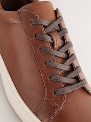 Tan Brown Leather Trainers - Image 6 of 7