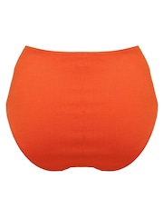 Pour Moi Orange Cali Ribbed Texture High-Waist Belted Control Bikini Briefs - Image 5 of 5