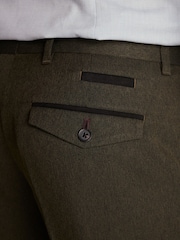 Green Slim Trimmed Herringbone Textured Trousers - Image 5 of 9