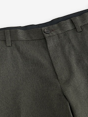 Green Slim Trimmed Herringbone Textured Trousers - Image 7 of 9