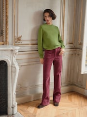সবুজ - Wool & Cashmere Crew Neck Jumper - 6এর মধ্যে 3 ছবি