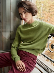 সবুজ - Wool & Cashmere Crew Neck Jumper - 6এর মধ্যে 5 ছবি