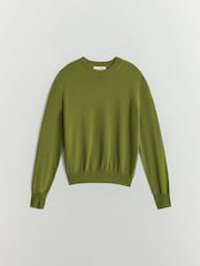 সবুজ - Wool & Cashmere Crew Neck Jumper - 6এর মধ্যে 6 ছবি