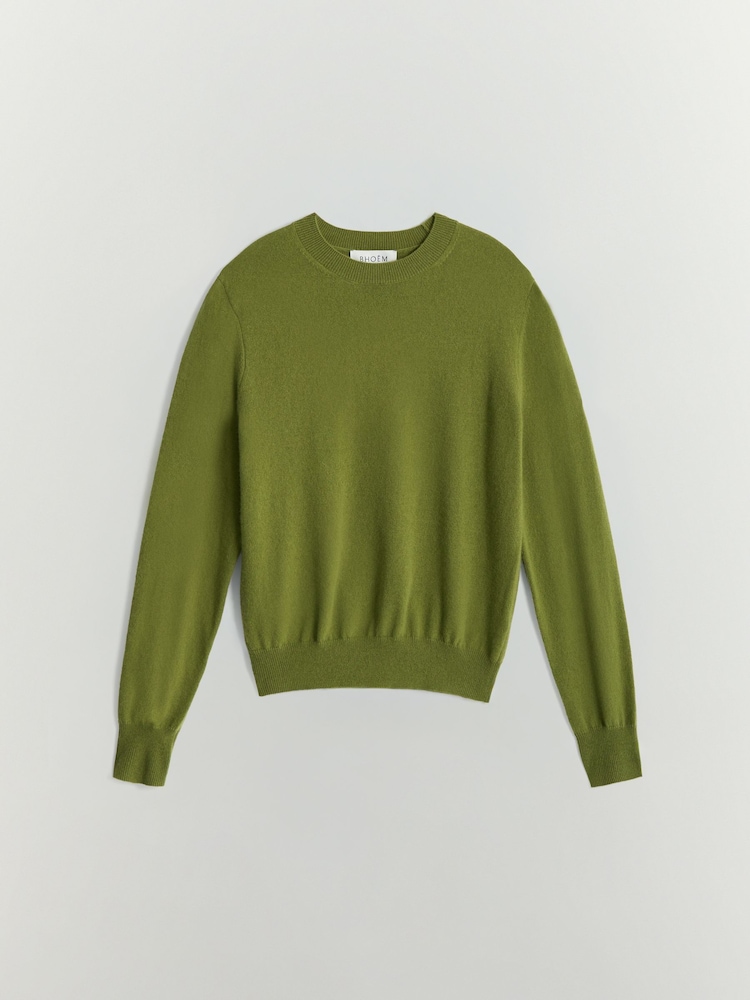 সবুজ - Wool & Cashmere Crew Neck Jumper - 6এর মধ্যে 6 ছবি