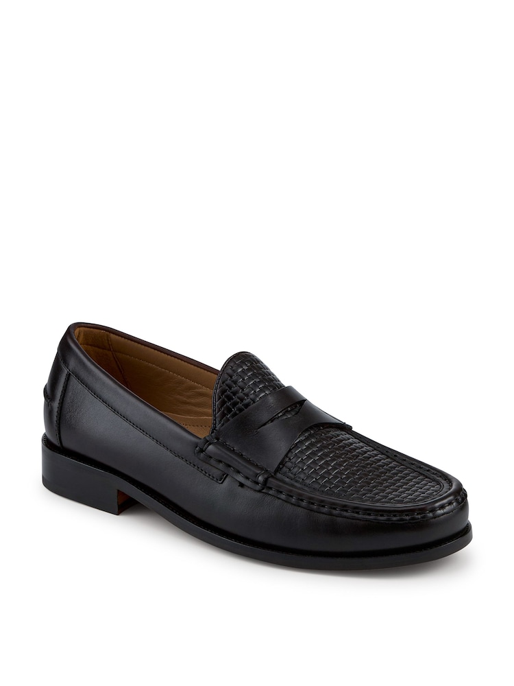 Jones Bootmaker Black Quill Smart Leather Penny Loafers - Image 2 of 5