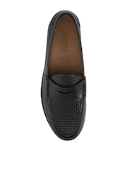 Jones Bootmaker Black Quill Smart Leather Penny Loafers - Image 4 of 5