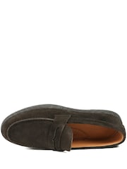 Jones Bootmaker Brown Suede Roderic Leather Penny Loafers - Image 4 of 5