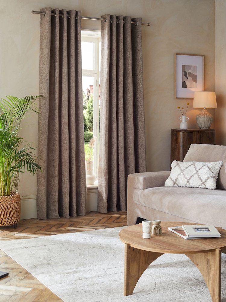 Cortinas de ilhós de chenille pesadas - Imagem 2 de 7