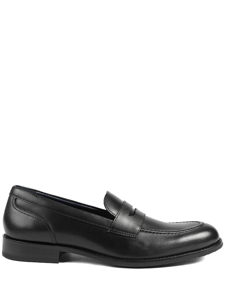Jones Bootmaker Black Queensborough Leather Penny Loafers - Image 1 of 5 Jones Bootmaker Black Queensborough Leather Penny Loafers - Image 1 of 5