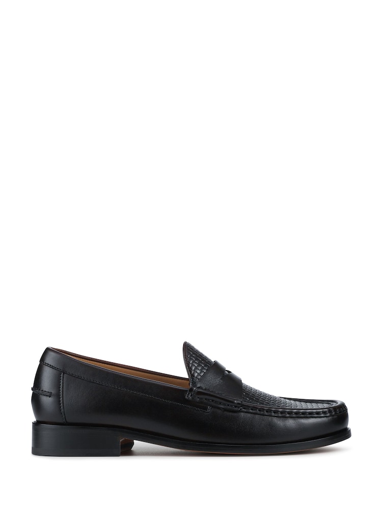 Jones Bootmaker Black Quill Smart Leather Penny Loafers - Image 1 of 5