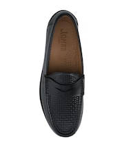 Jones Bootmaker Black Quill Smart Leather Penny Loafers - Image 4 of 5