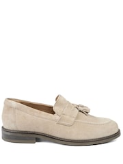 Jones Bootmaker Natural Rodrigo Wide-Fit Leather Tassel Loafers - Image 1 of 5