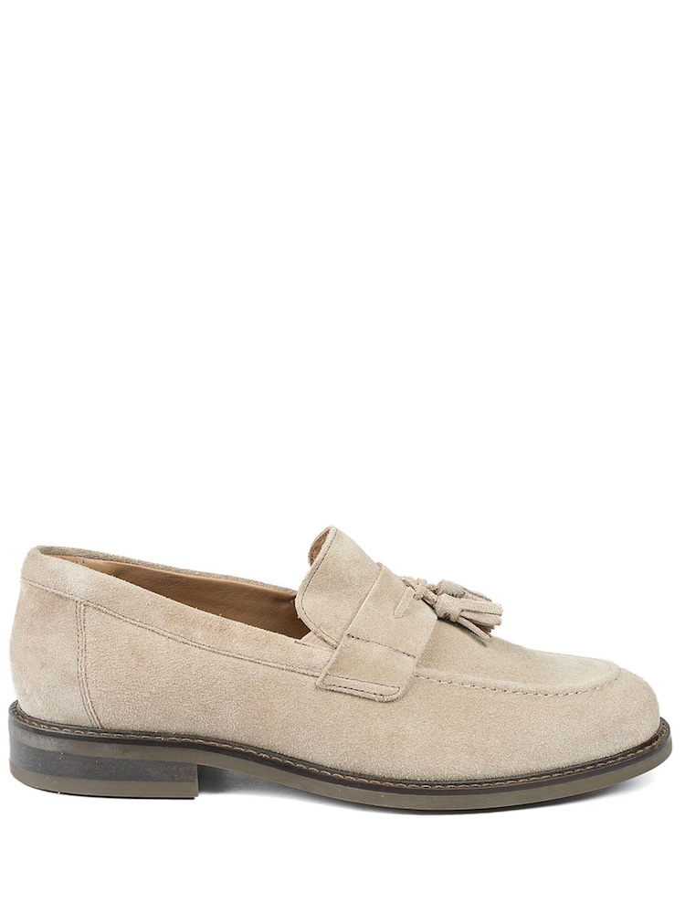 Jones Bootmaker Natural Rodrigo Wide-Fit Leather Tassel Loafers - Image 1 of 5