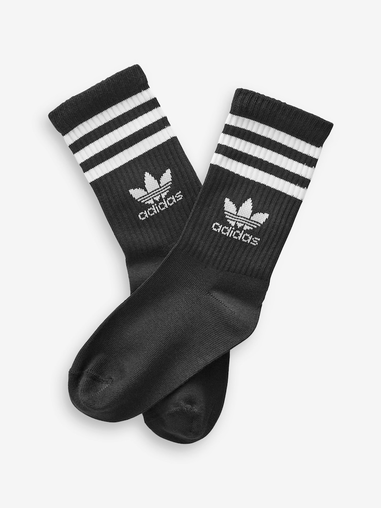 adidas Originals Black Mid Cut Crew Socks 3 Pack - Image 2 of 4