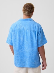Gap Blue Floral Gauze Boxy Holiday Shirt - Image 2 of 5