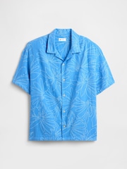 Gap Blue Floral Gauze Boxy Holiday Shirt - Image 4 of 5