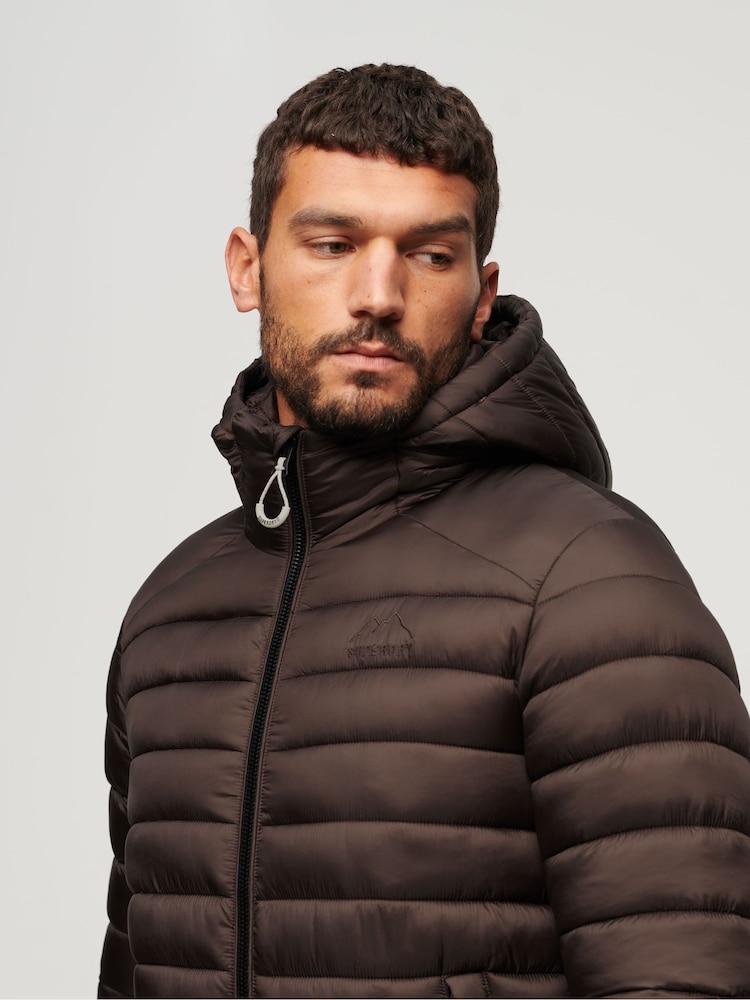Brązowy - Superdry Hooded Fuji Sports Padded Jacket - Image 3 of 6