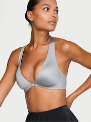Victoria's Secret Starstruck Grey GlossyTech™ Plunge Front Close Low Impact Sports Bra - Image 1 of 2