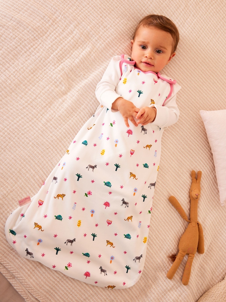 Lucy Tiffney Tropical Animals Print 1 Tog 100% Cotton Baby Sleep Bag - Image 1 of 7