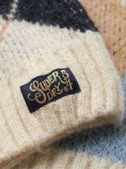 Superdry Cream Boxy Pattern Knitwear Jumper - Image 5 of 5