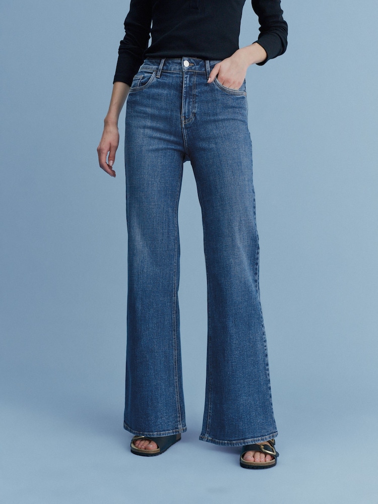 Mittelblau - Jeans mit weitem Bein - Bild 2 von 6