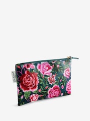 Grün/Rose - Cath Kidston, flache Geldbörse mit Reißverschluss aus 100 % Baumwolle - Bild 1 von 1