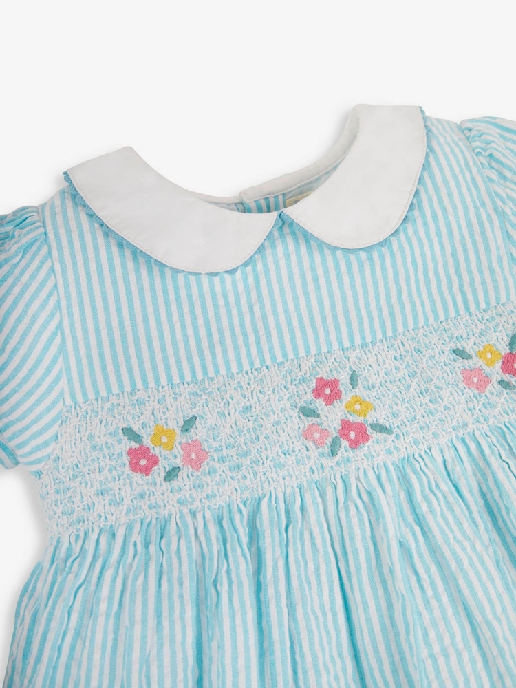 JoJo Maman Bébé Duck Egg Duck Appliqué Smocked Dress - Image 4 of 5