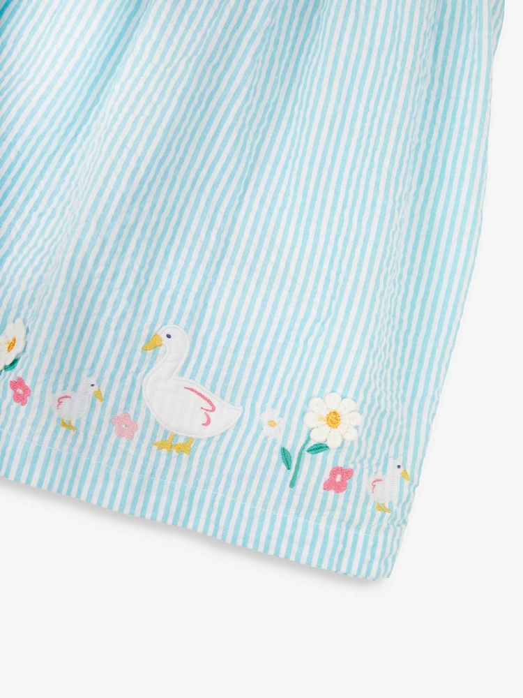 JoJo Maman Bébé Duck Egg Duck Appliqué Smocked Dress - Image 5 of 5