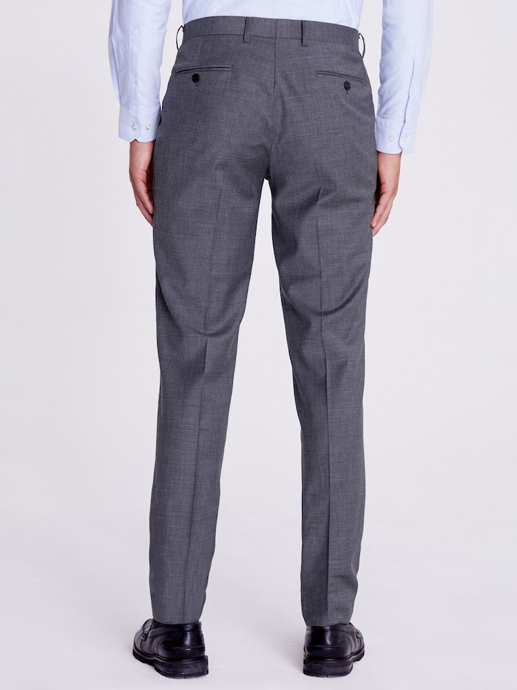 MOSS Grey Tailored Fit Twill Suit Trousers - Image 2 of 4