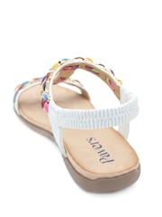 Pavers White Elasticated Beaded Slip On Sandals - Image 3 of 5