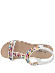 Pavers White Elasticated Beaded Slip On Sandals - Image 4 of 5