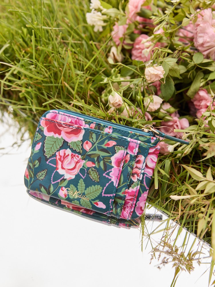 Cath Kidston Green Rose Card and Coin Purse - Image 1 of 3