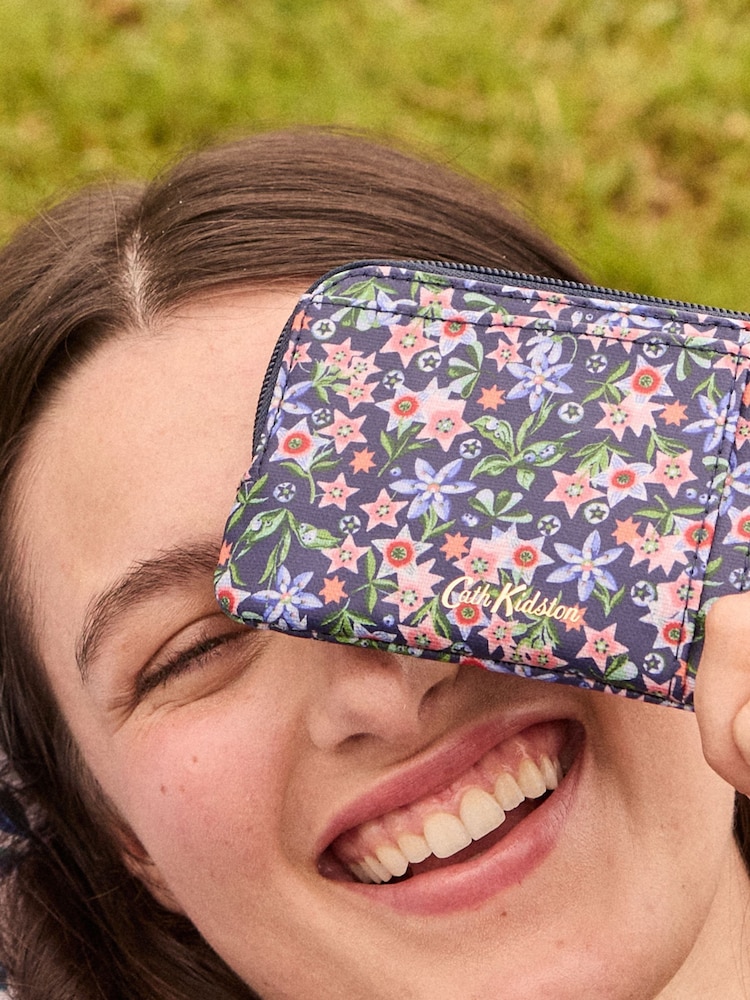 Cath Kidston Navy Raindrops Prin Card and Coin Purse - Image 2 of 3