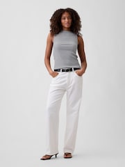 Gap Black Gingham Boatneck Vest Top - Image 4 of 5