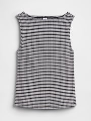 Gap Black Gingham Boatneck Vest Top - Image 5 of 5
