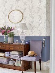 Laura Ashley Steel Pussy Willow A4 Wallpaper Sample - Image 1 of 2